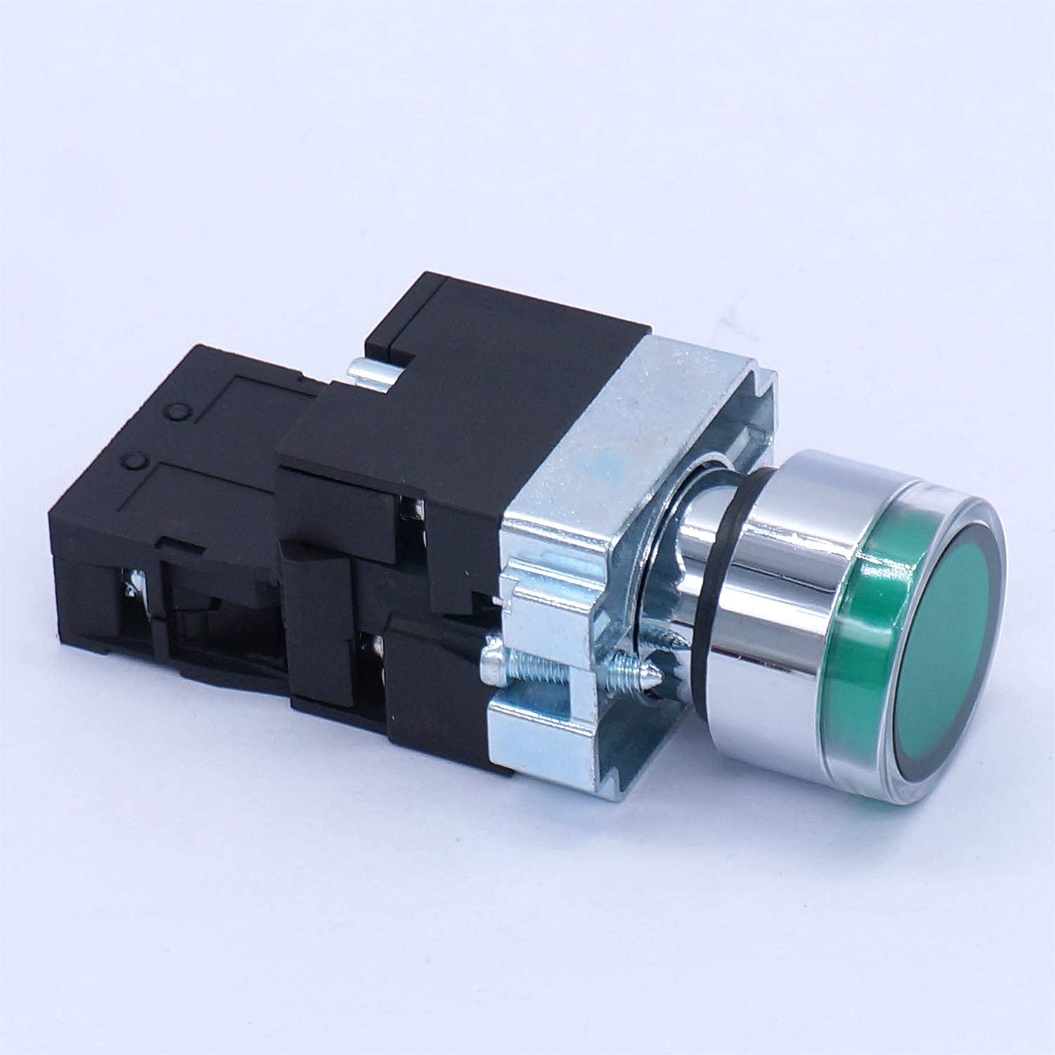 22mm 1 NO interruttore a pulsante momentaneo a luce LED verde 440V 10A interruttori a pulsante con luce rossa tensione 110V
