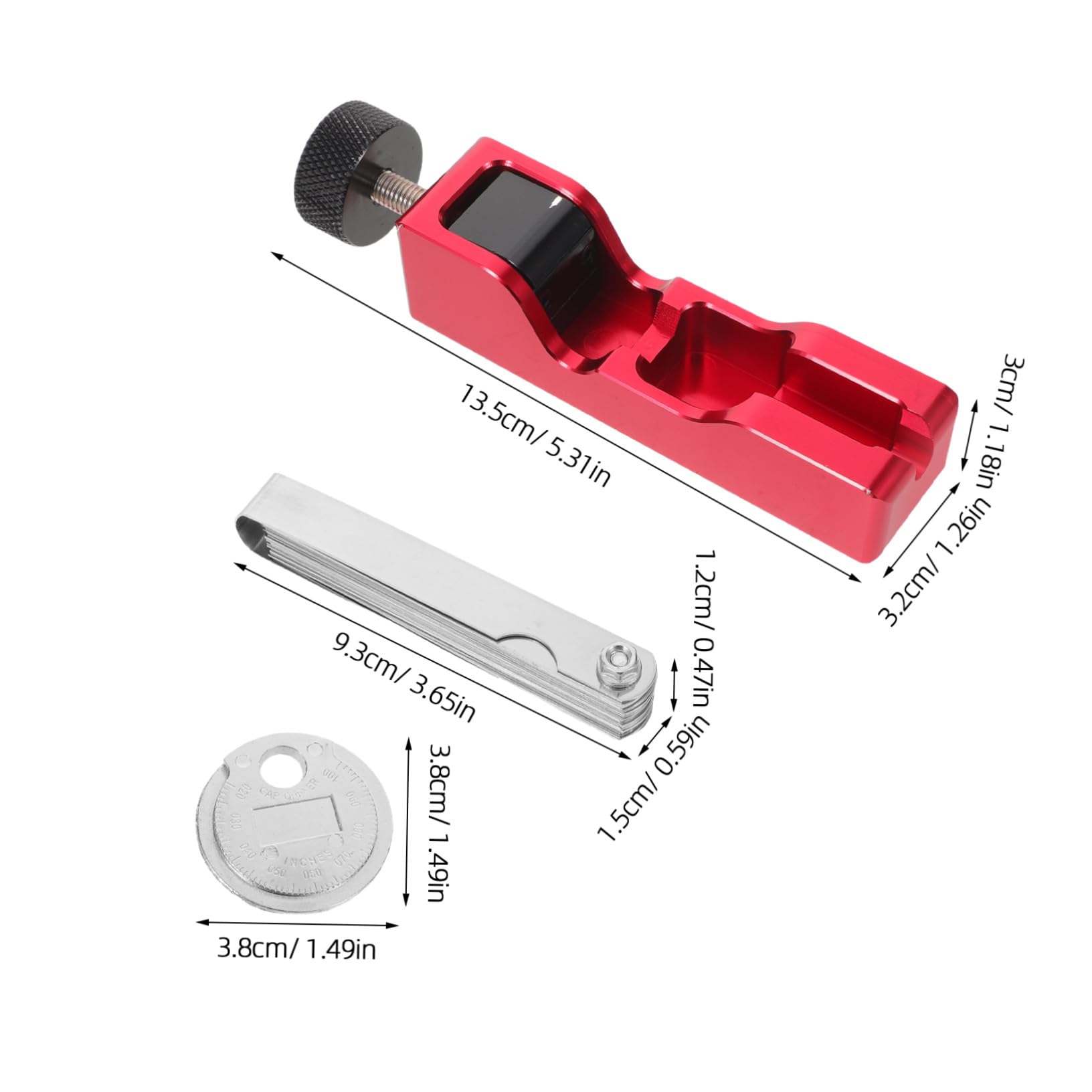 Kit Ajustador de Bujías para Coche con Medidor de Espesor de Galgas Herramienta de Reparación de Roscas y Calibrador de Espacio para Ajuste de Motor Herramienta Ergonómica de