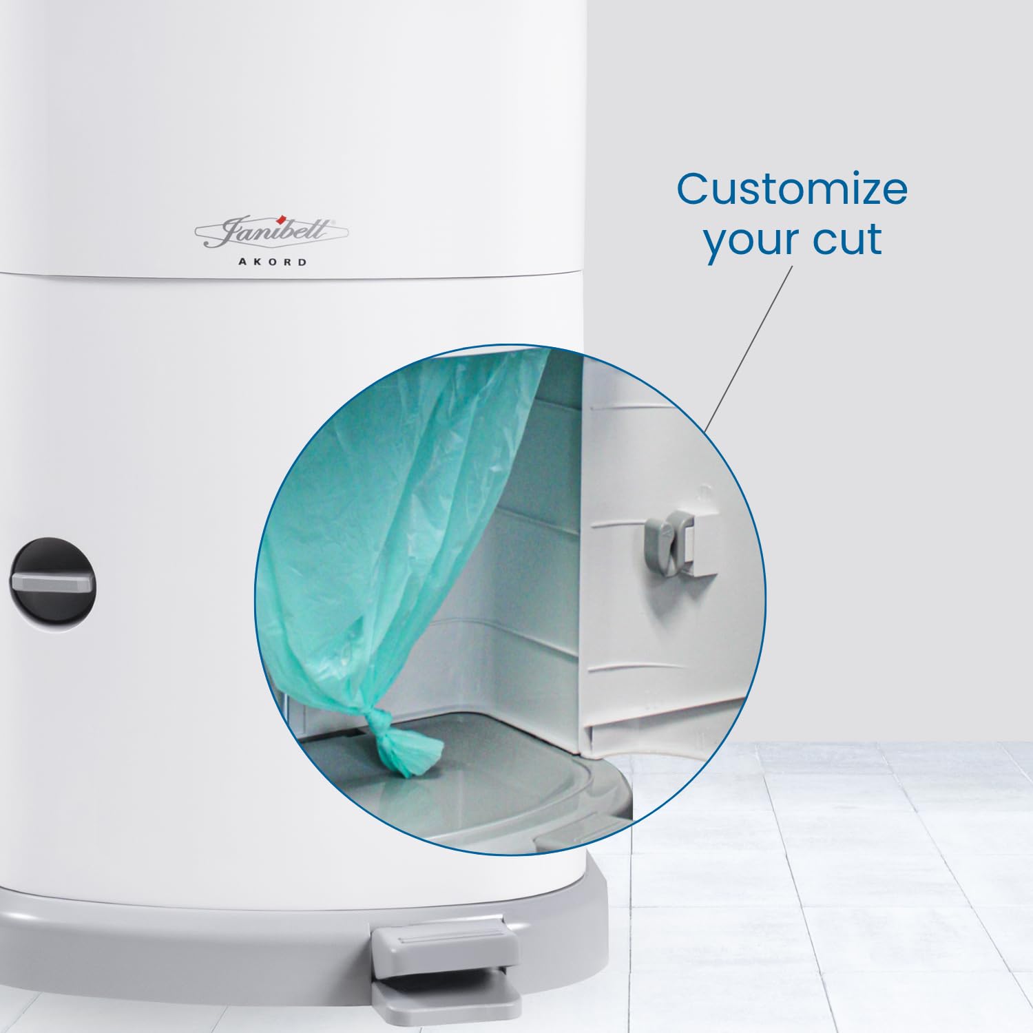 JANIBELL Akord Slim - Pattumiera per pannolini, 26 l, per adulti, sistema di rimozione dei pannolini discreto, smaltimento dei materiali per incontinenza