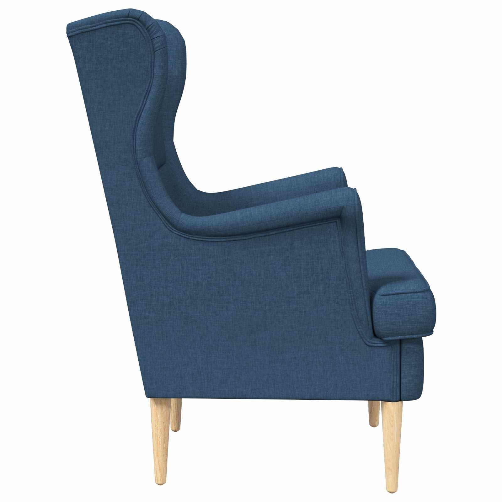 Comoda poltrona in tessuto blu con schienale alto, girevole, regolabile, ergonomica, durevole, ideale per soggiorno, camera da letto, salone, con braccioli, cuscino rimovibile