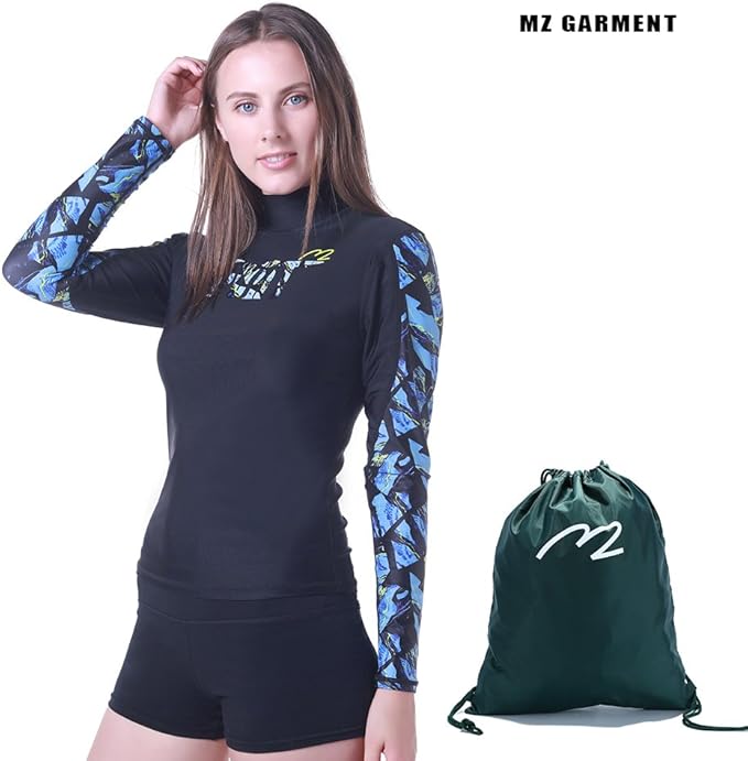 MZ Rash Guard Bañador de Manga Larga para Mujer con protección contra los Rayos UV, para Buceo