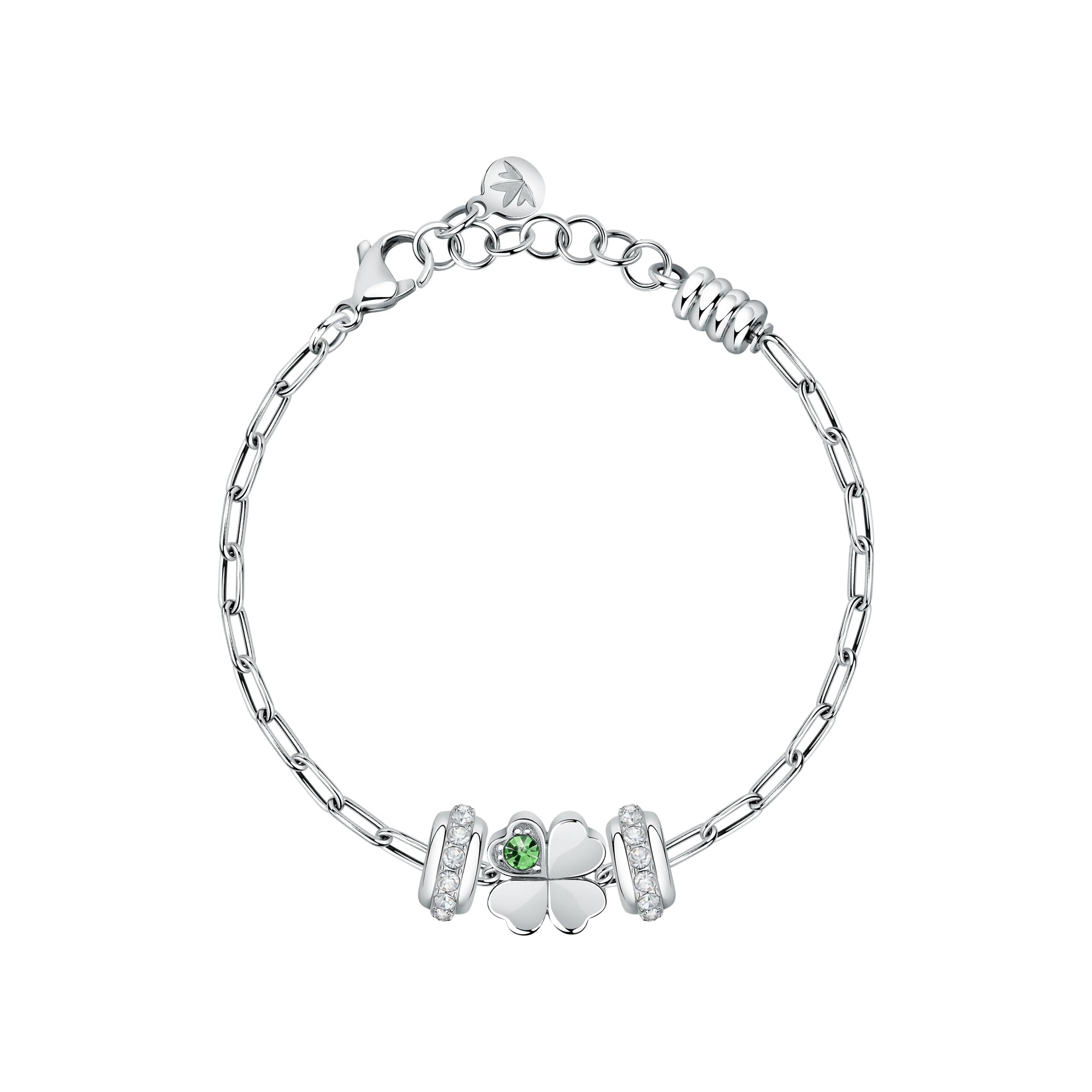 Morellato Bracciale Quadrifoglio Donna Acciaio Cristallo Collana Portafortuna DROPS Collezione SCZ1351