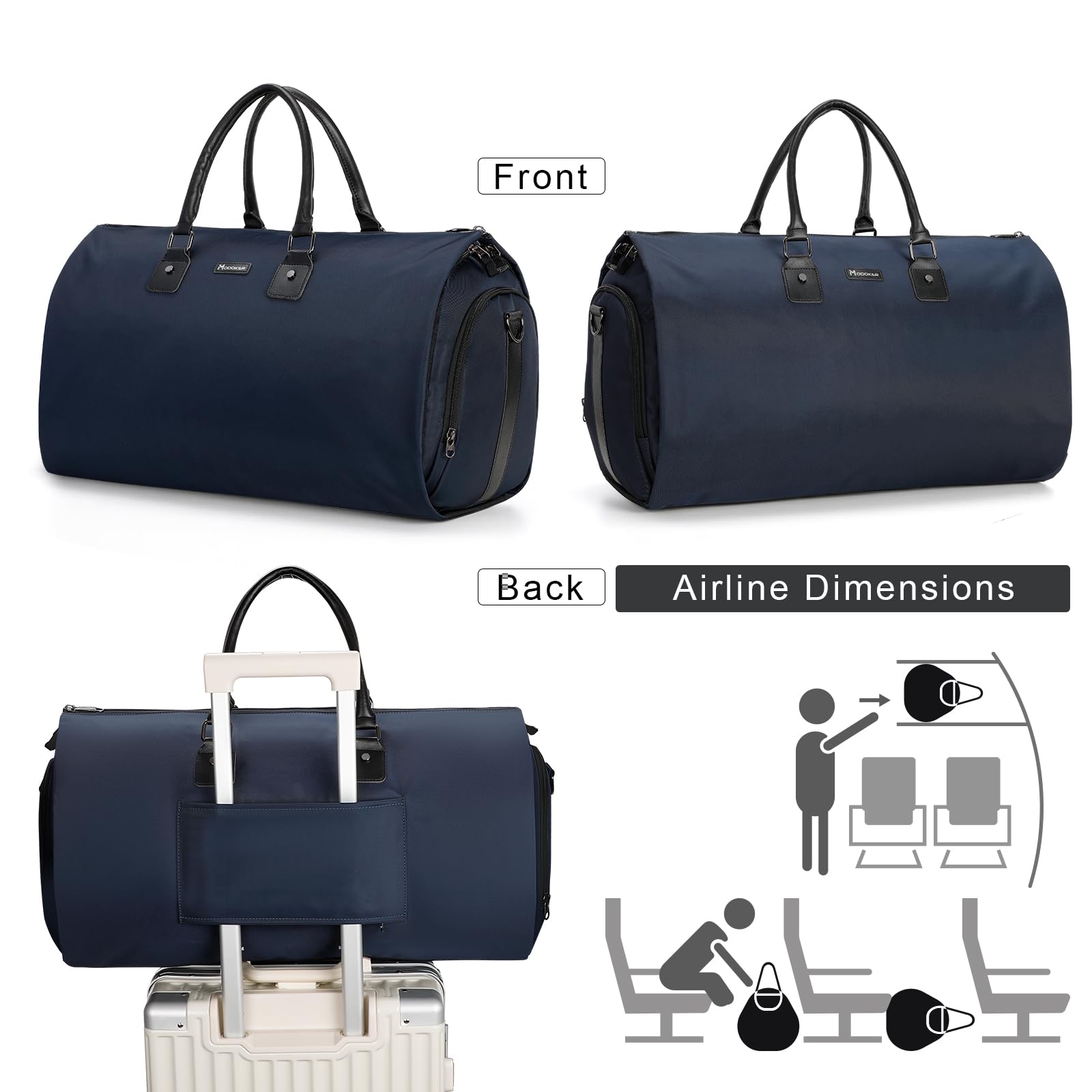 odoker Umwandelbarer Kleidersack für Reisen, Kleidungsstück, Seesack für Männer und Frauen, Reisetaschen für Fluggesellschaften, 2-in-1-Reiseanzug, Duffle Bag mit Schuhfach