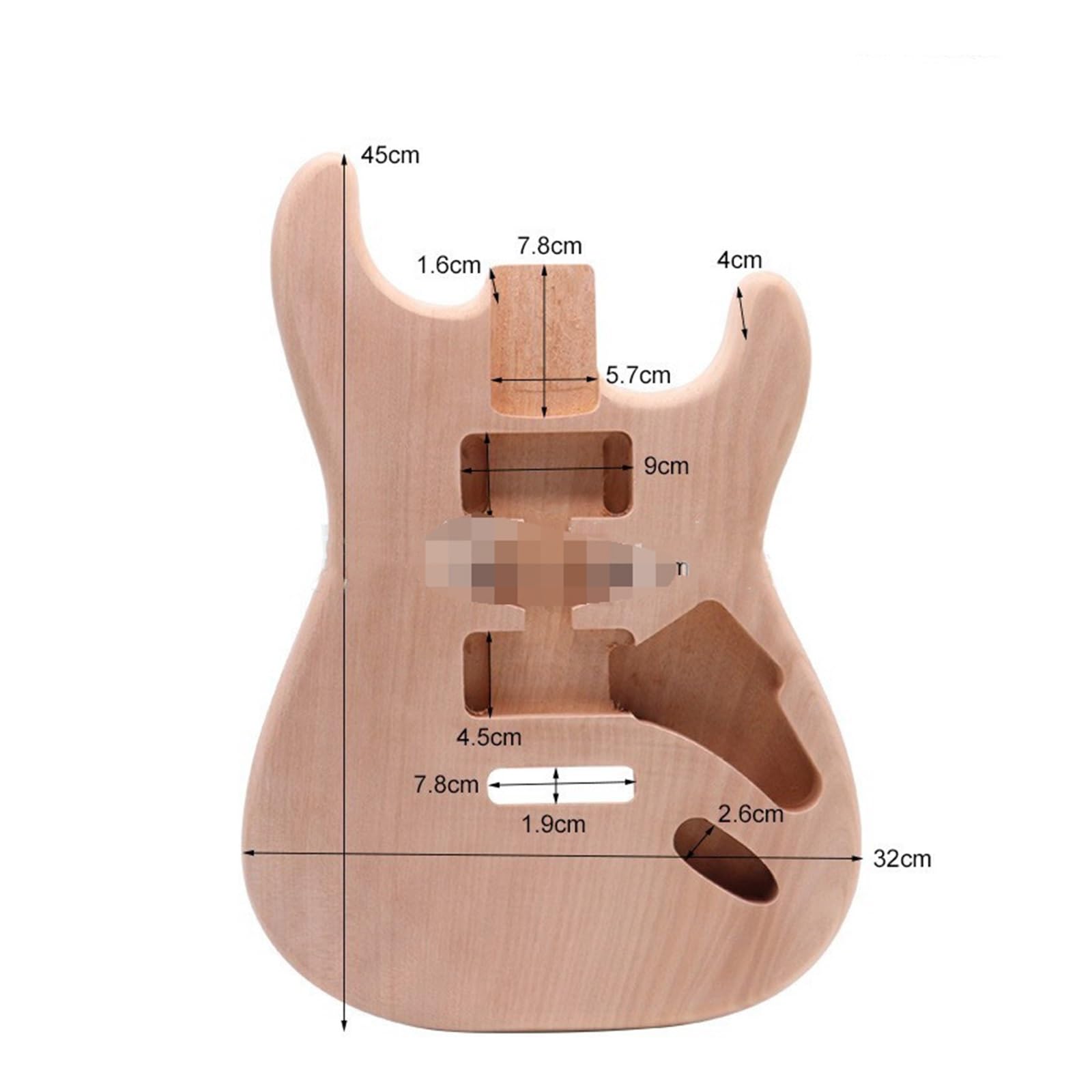 Gitarrenkorpus E-Gitarren-Körperstück, Pfirsich-Kernkörper, DIY E-Gitarren-Körper-Modifikation, Instrumenten-Zubehör-Modifikation