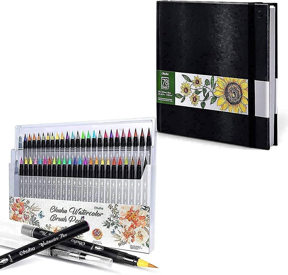 Professional Watercolor Brush Markers Pen 48 Colors of