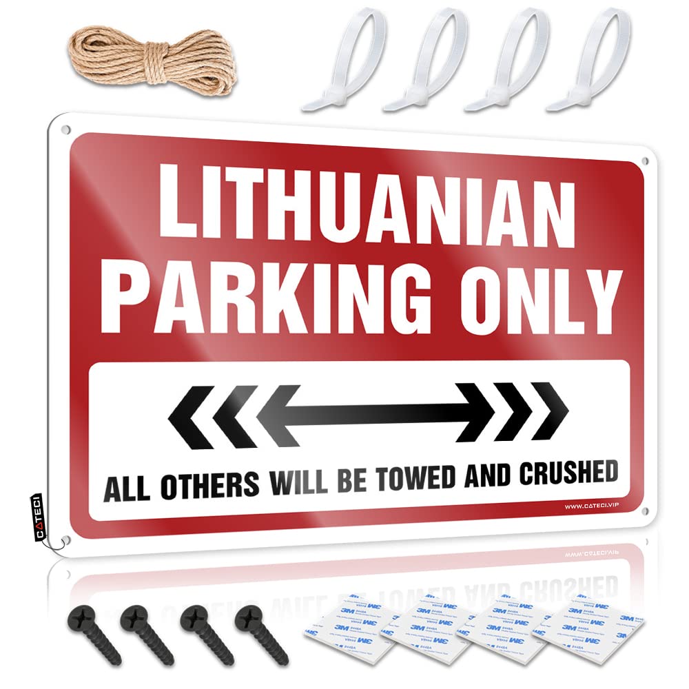 Krazmurongd One Color Wood Plaque Hanging Sign Lithuanian Parking Only Tin Sign Vintage Decor Room Stuff(20X30cm)
