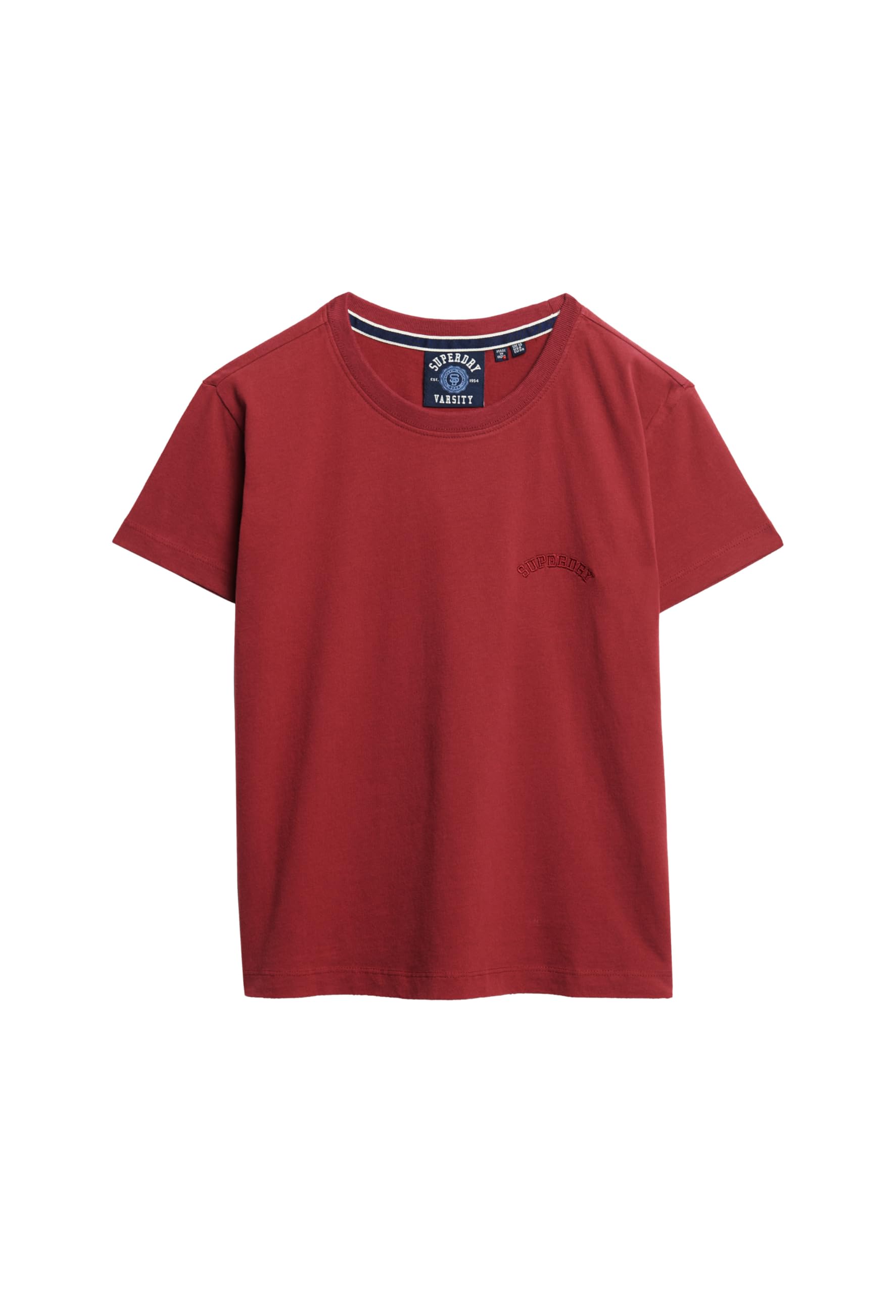 Superdry Women's Bordeaux Red Essential Logo Fitted Tee Ind T-Shirt, 10