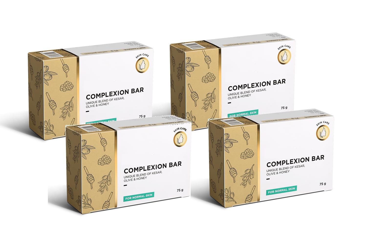 Ves-tige Complexion Bar Soap with Kesar, Olive & Honey for Normal Skin, 75g, Pack of 4-image-35