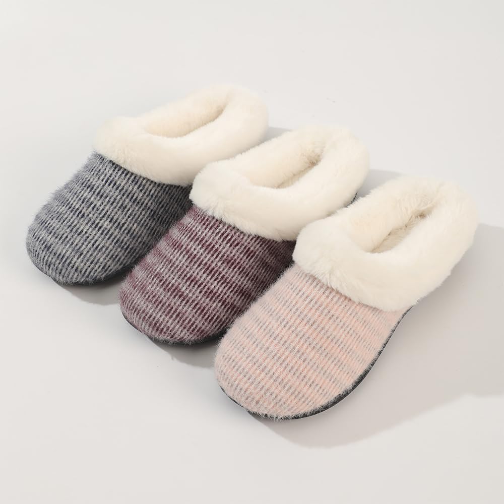 Kid's Girl Memory Foam Comfort Plush Fleece Lined House Slipper - Mohair Upper Clog - Soft & Comfortable - Image 4