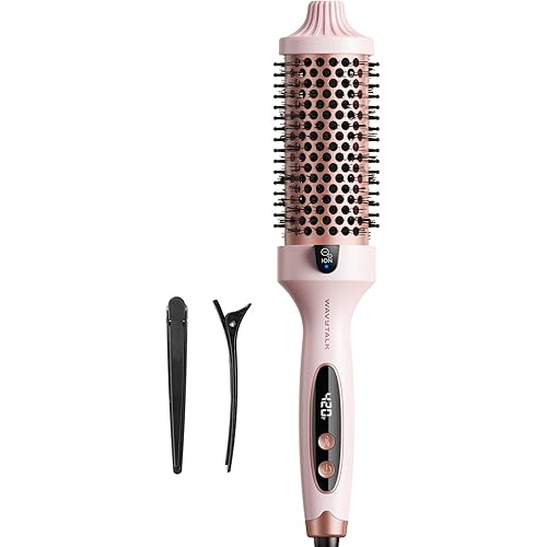 Wavytalk Thermal Brush Blowout Boost Grande, 1.77 Inch Heated Round Brush for Long Hair Blowout, Tourmaline Ceramic Negative Ion Technology Reduce Hair Damage, Dual Voltage Sakura Pink