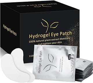 Ocim 100 Pairs Natural Hydrogel Under Eye Pads for Lash Extensions - Lint-Free Gel Patches, Comfortable & Irritation-Free