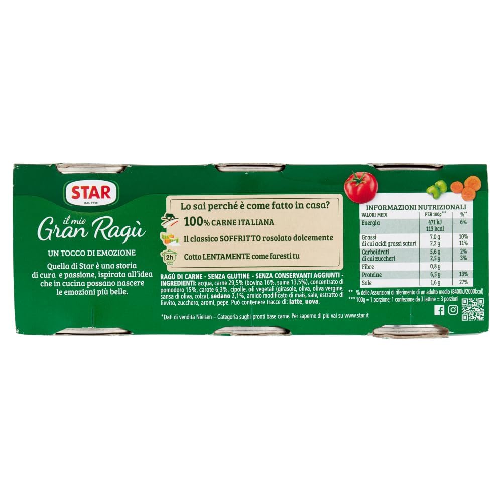 Il Mio Gran Ragù Star Classico, N.1 in Italien, tomatensauce 48x (3x 100g) sauce Tomatensuppe, Fleisch und Tomatensauce + Beni Culinari Kostenloser Schlüsselanhänger