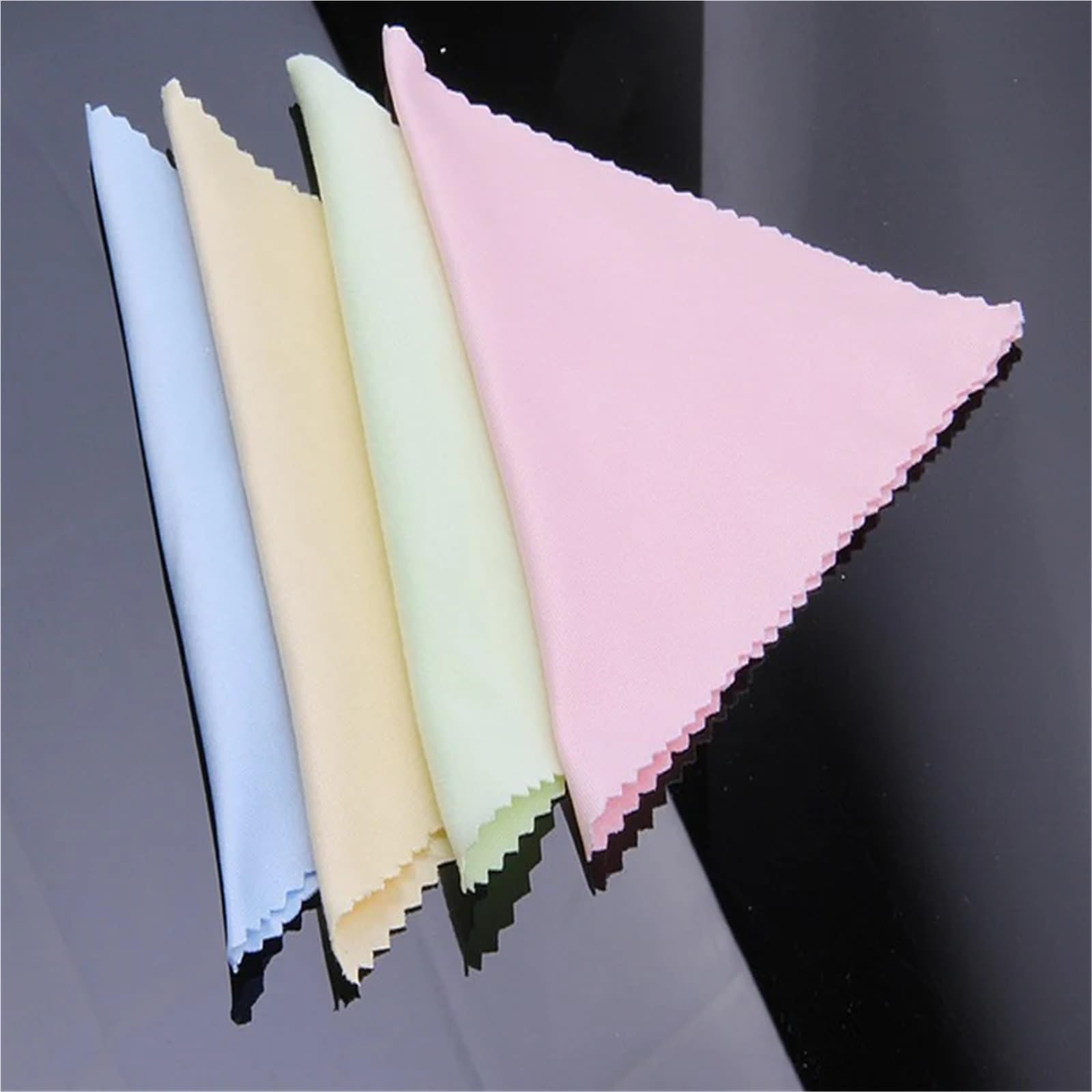 Paños de limpieza multiusos para gafas, 100 unidades, 4 colores, 13 x 13 cm, para gafas, cámara, computadora, microfibra suave, sin arañazos, sin rayas