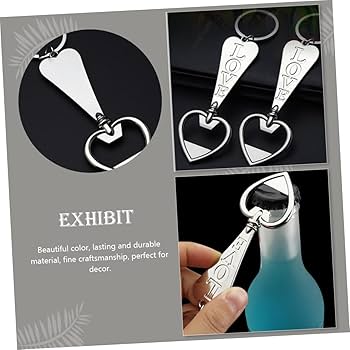 Amazon | SHOWERORO 5個ハート型ボトルオープナー キーホルダー付き