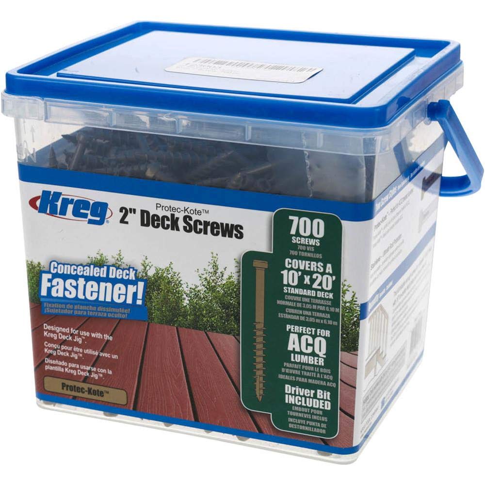 Kreg SDK-C2W-700 Protec-Kote Deck Screws -5.1cm , 8 Coarse, Pan Head, 700ct