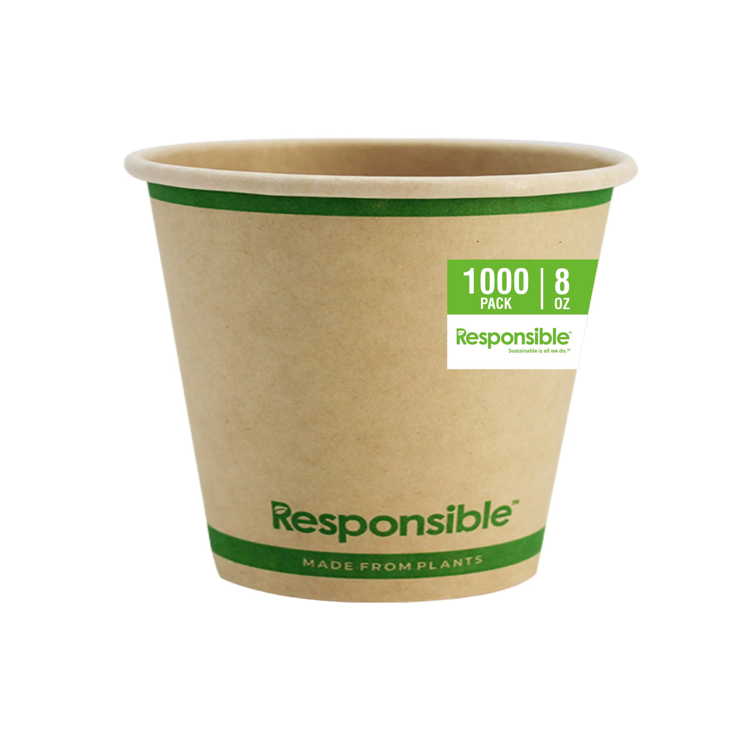 Responsible Products 8 oz (1000 Count) / Natural Brown / Casual Cups