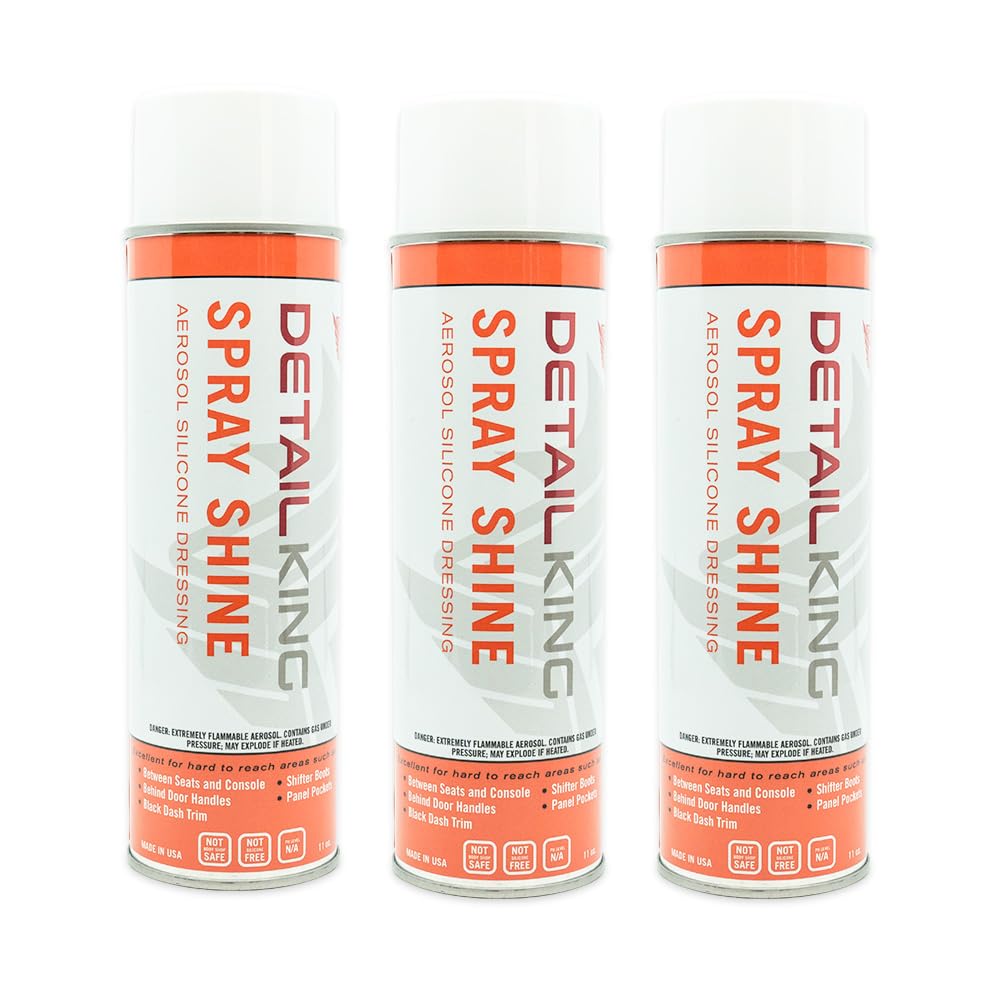Detail King Spray Shine - 3 Pack - Efficient Restorative Spray - Add Brilliant Shine to The Interior & Exterior Plastic & Vinyl Surfaces
