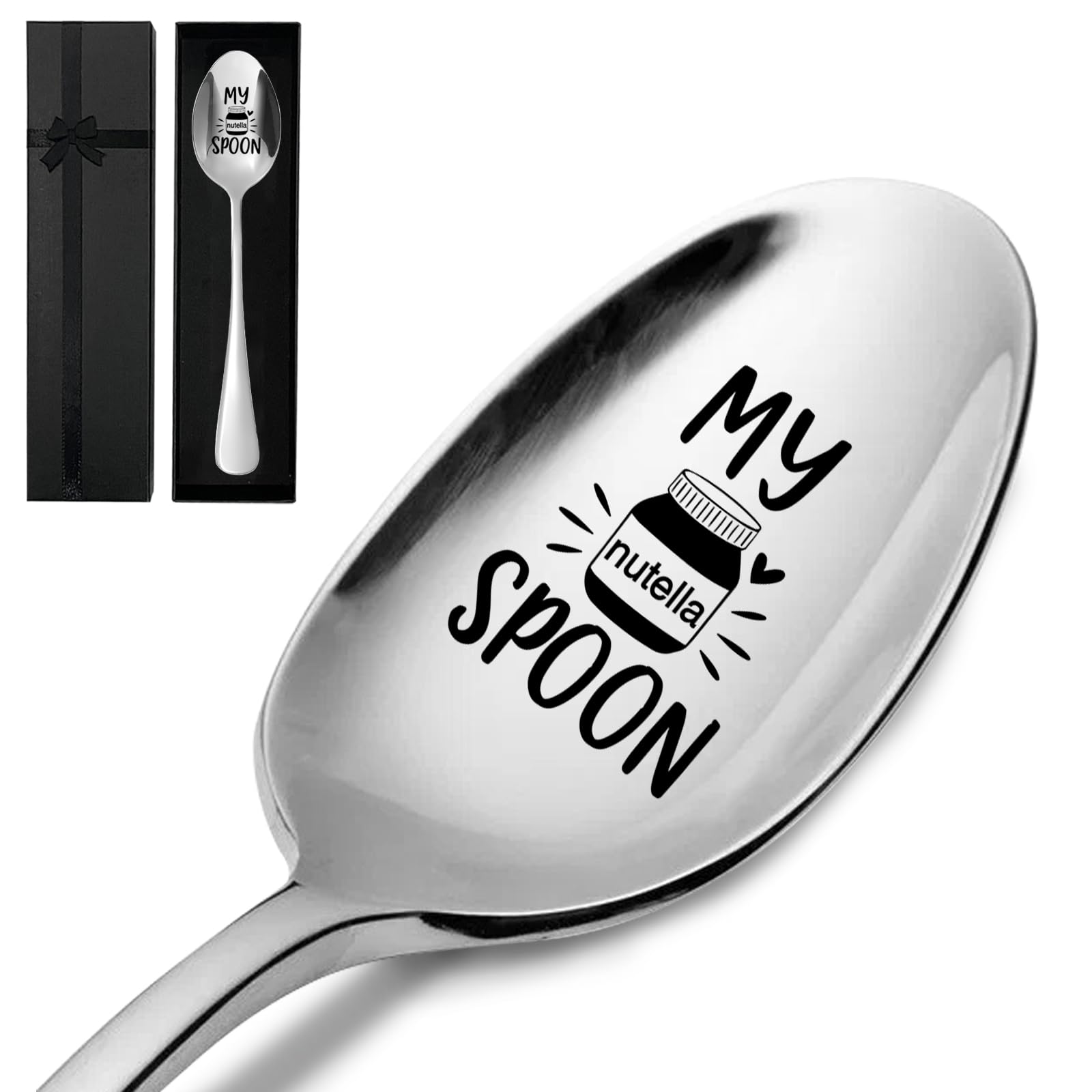 My Nutella spoon,Funny Engraved Stainless Spoon,Nutella Lovers Gifts,Gift for the Cook,Food Lover Gifts,Best Friend Spoon Gift(With Gift Box)