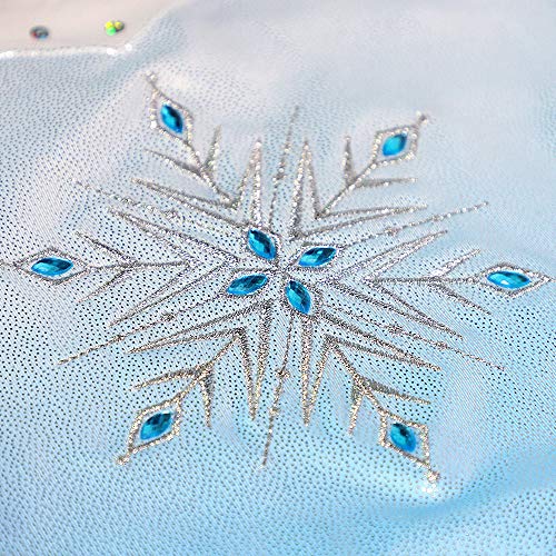 Image of HOZIY Leotards for Girls Gymnastics Kids Children Biketard Snowflake Ribbon Blue Purple Hot Pink Sparkle