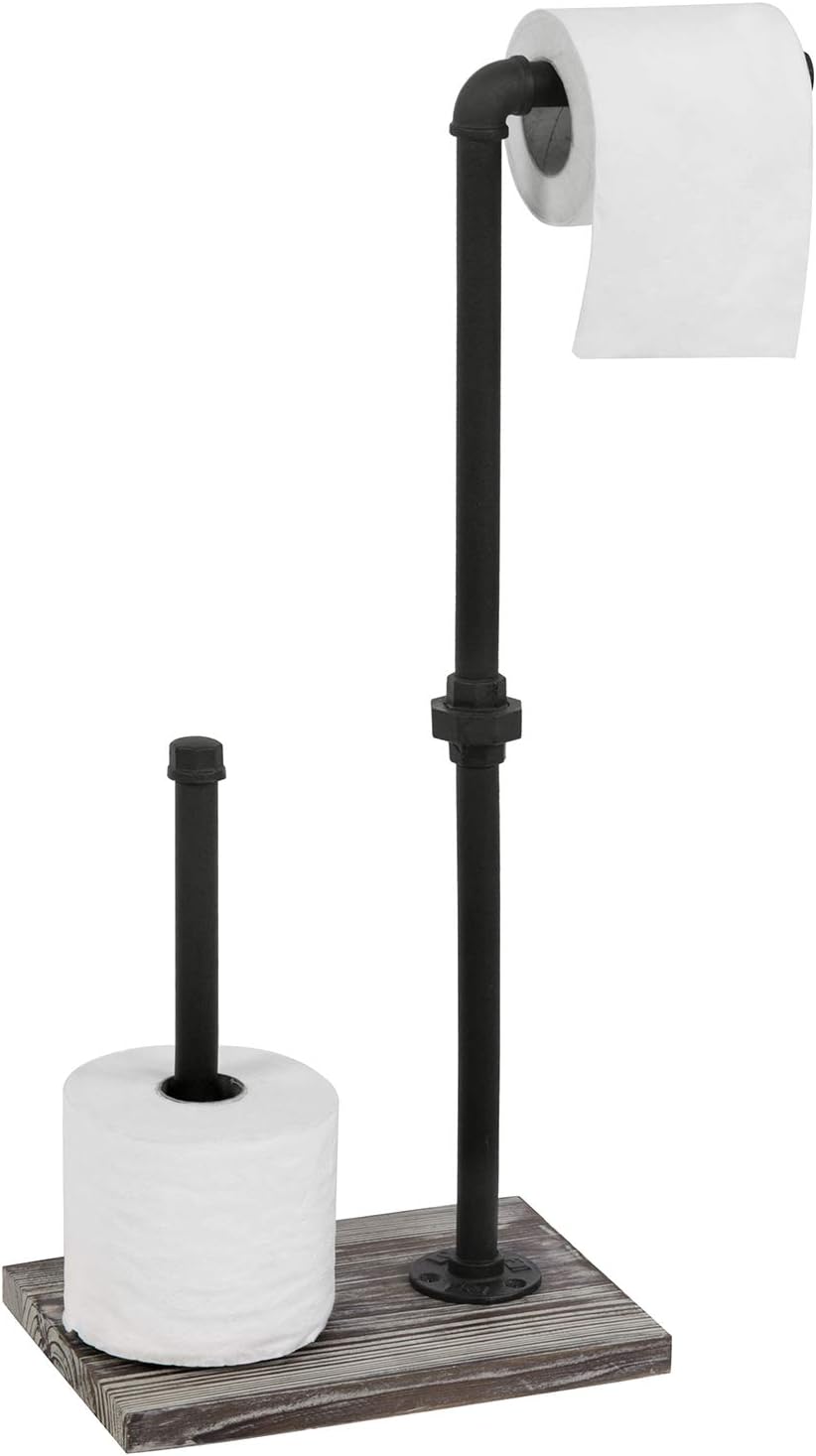 Featured Product MyGift Industrial Pipe & Torched Wood Freestanding Bathroom Toilet Paper Holder Dispenser with Reserve Roll Stand Holiday Deals 🛒 MyGift Industrial Pipe & Torched Wood Freestanding Bathroom Toilet Paper Holder Dispenser with Reserve Roll Stand