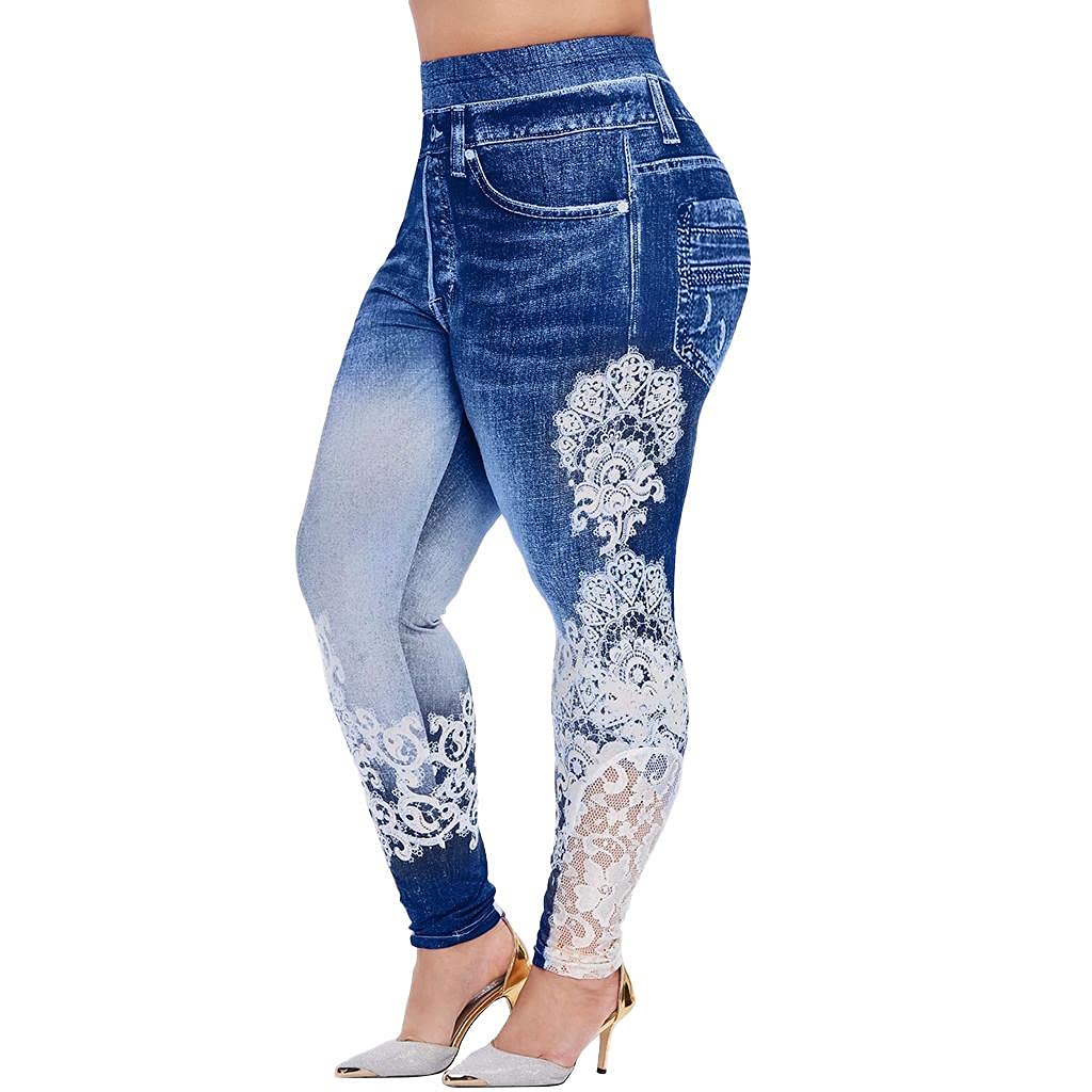 Women Plus Size Leggings Lace Trim High Waist Daily Yoga Pants Stretch  Legging 2022 Fashion Ladies Gym Tights S-5XL