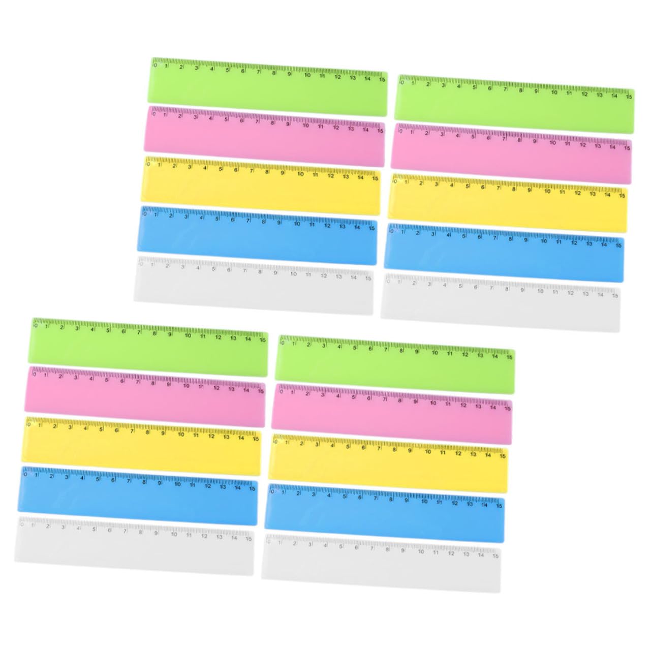 Lot De 5 Règles Multifonctions Droites Pour Lécole Le Bureau La Maison Légères Et Portables En Plastique 25 Pièces X 5