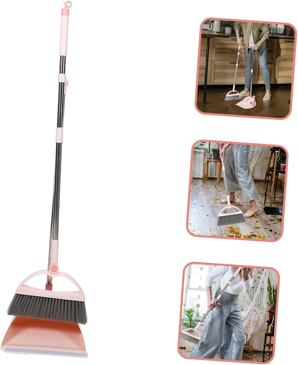 Indoor Broom Dustpan Set Compact Cleaning Tools for Boys and Girls and Toddlers