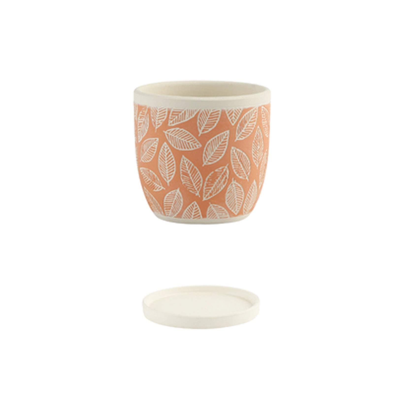 Doniczka Kwiatowe doniczki Nowoczesne ozdobne ogrodnictwo garnek z otworem drenażu i spodek odpowiednie do użytku wewnętrznego i zewnętrznego ceramiczne doniczki Doniczki(Pink)