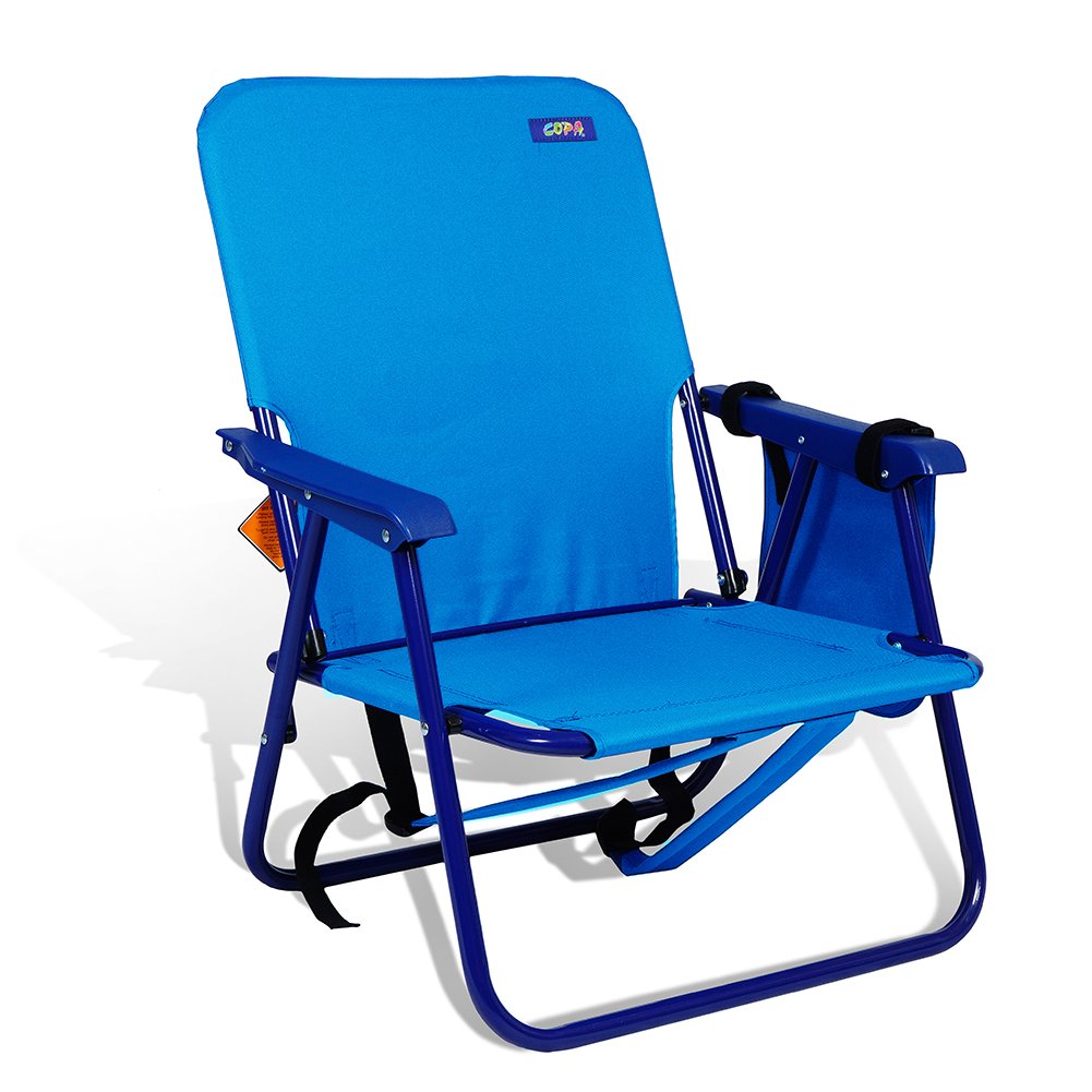 copa Backpack Folding Steel Chair 10" Height Seat Ideal for Beach Camping Tailgating Outdoors One-Position by JGR (Light Blue)