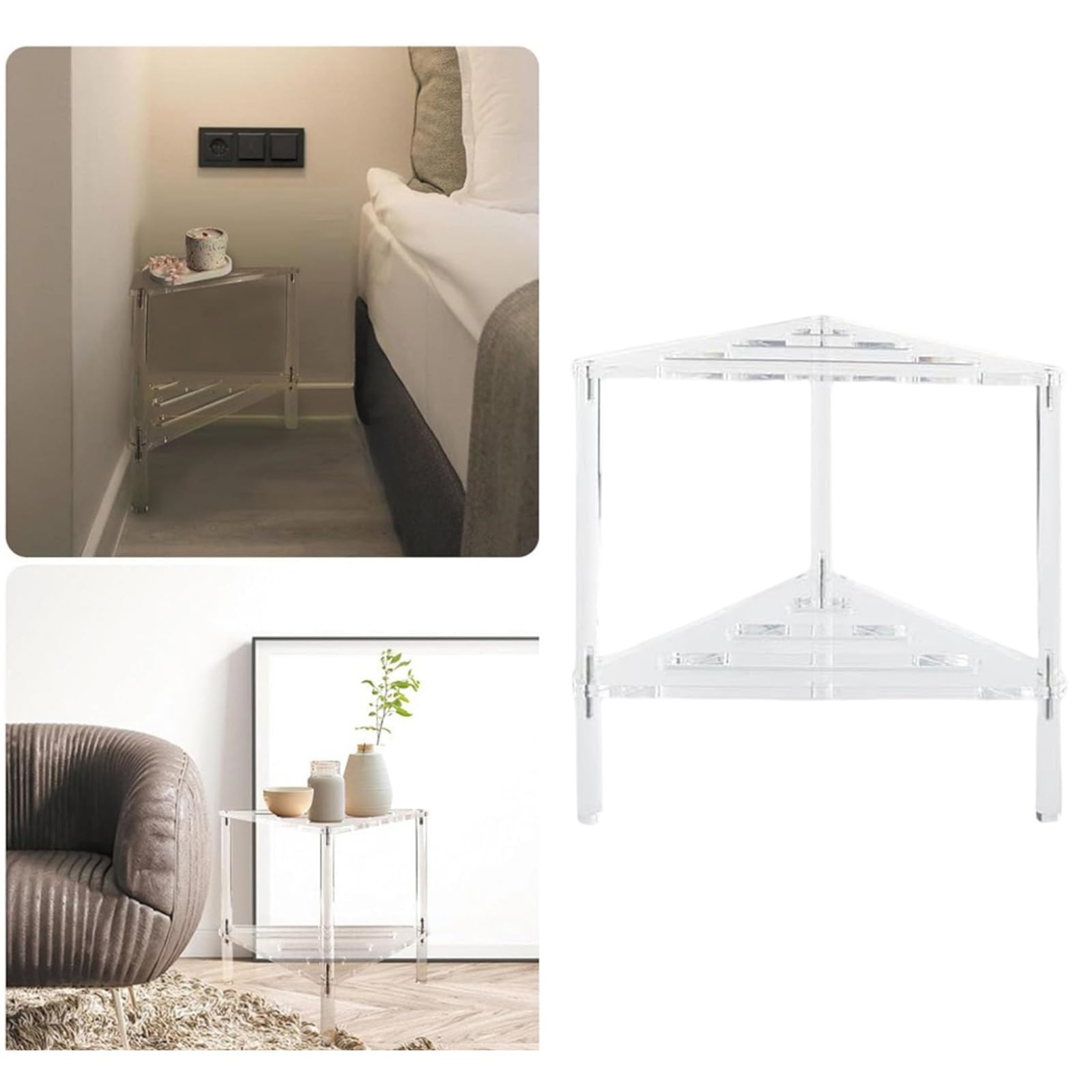 HEYZAKKA Shower Stand,Portable Sturdy Acrylic Shower Stand for Indoor Use High with Storage Shelf and Without Slip Waterproof Designs