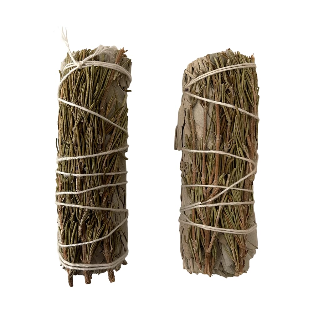 Sage Smudge Stick 4" (White Sage and Rosemary, 4"), Pack of 2
