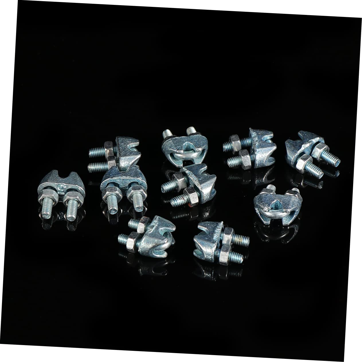 OSOLADY 24 Pcs Galvanized Malleable Clip Cable Clamp Cable Loop Clamp Wire Rope Clamps for Lifting Wire Rope Fasteners Open End Wrench Wire Cable Clips Galvanized Cable Clips Silver