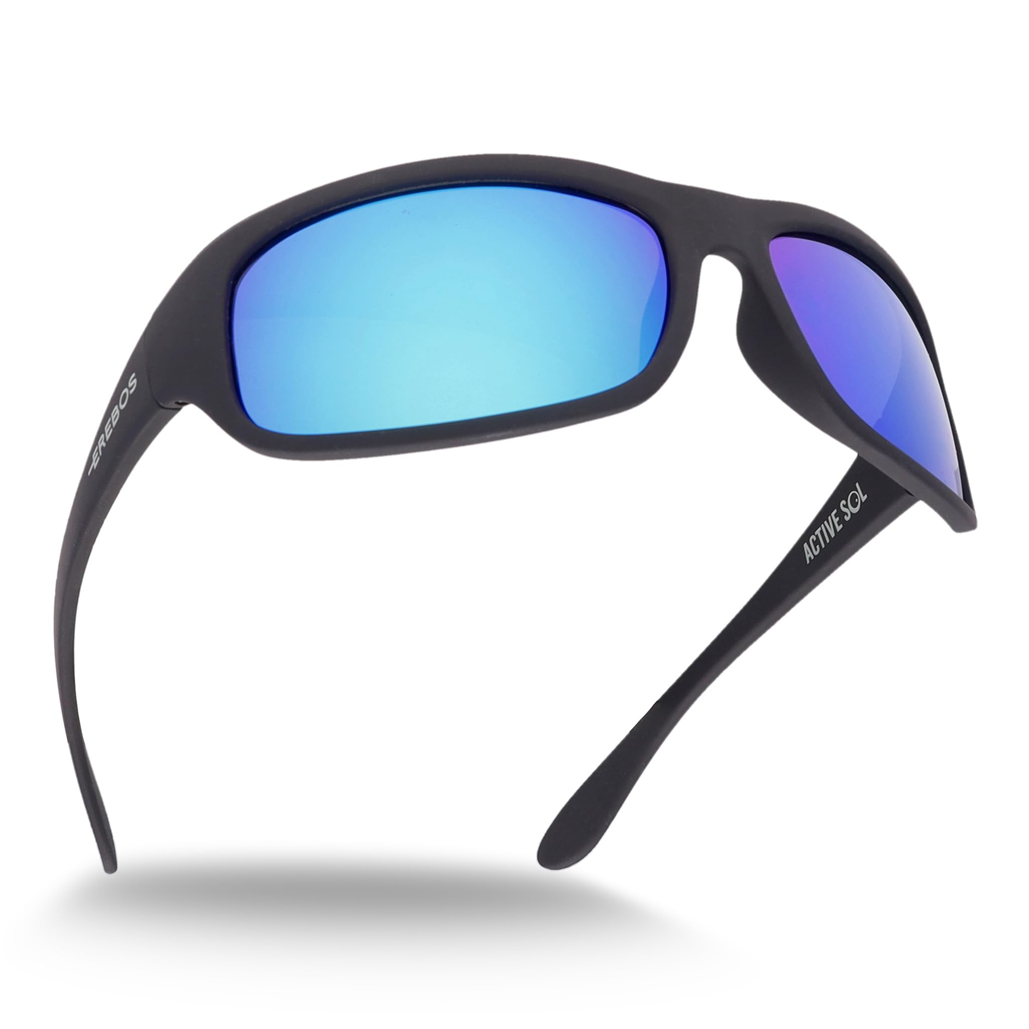 EREBOS Lunettes de soleil catégorie 4 - Extra foncées pour homme et femme - Verres polarisés et miroir - Lunettes glaciers CAT 4 - UV 400 - Lunettes pour yeux sensibles à la lumière