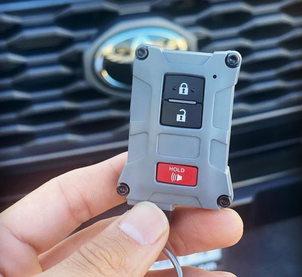 AJT DESIGN V1 Key Fob Case Replacement for Tacoma (2016–2023), Tundra (2020–2021), and 4Runner (2020–2021) with Push Button Start Only – Rugged PC-ABS Key Fob Shell – Made in the USA | Cement