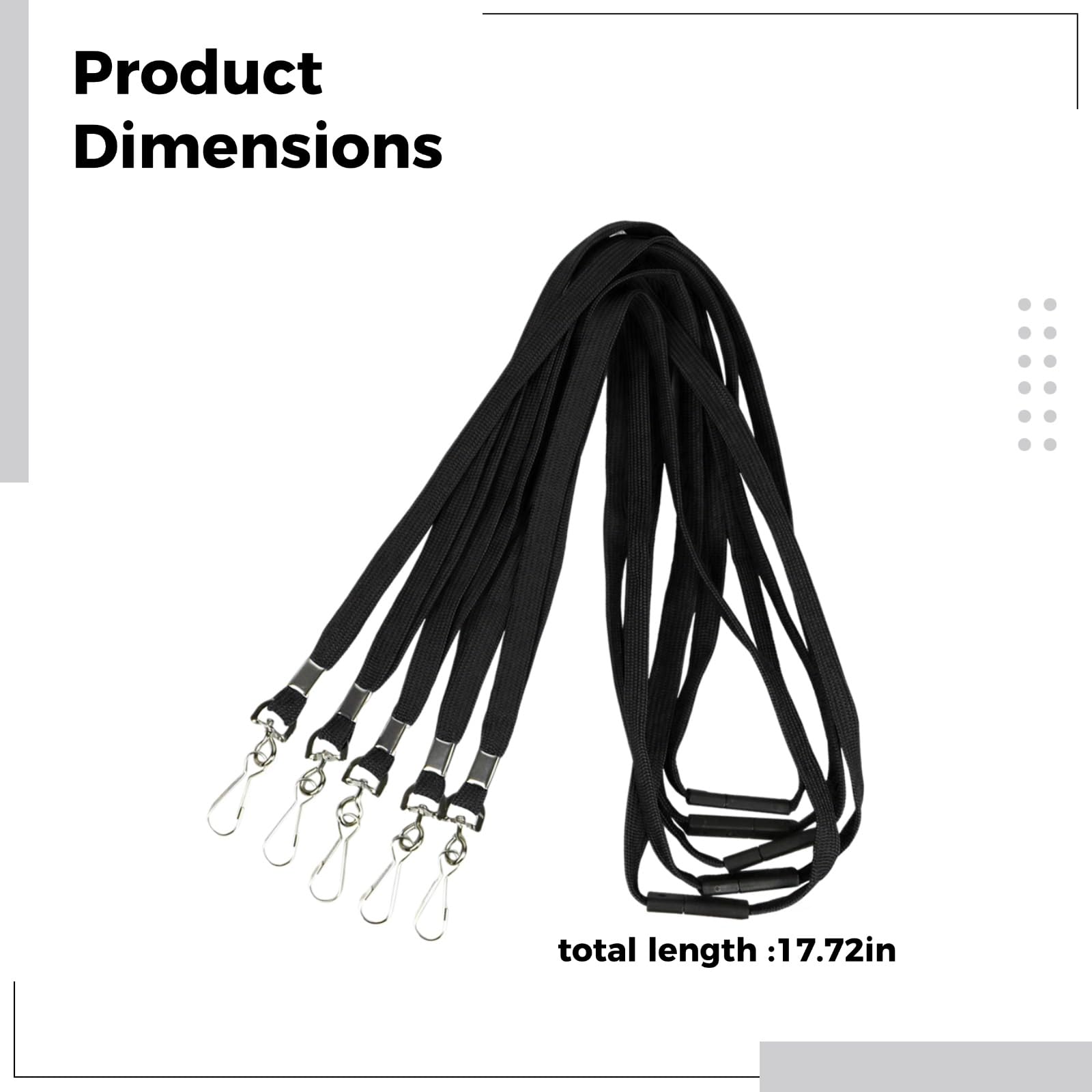 50 Stk. schwarze Breakaway Lanyards, abnehmbare Ausweishalter mit quadratischem Sicherheitsverschluss, Bulk Lanyards für Büro, Events, Schulungen und Konferenzen, für den täglichen Einsatz