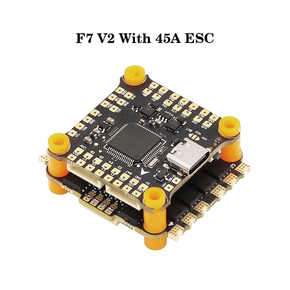 F722 V2 F7 Flight Controller Dual BEC con 45/50/60/65A 4 in 1 ESC DShot 150/300/600/1200 PWM for drone da corsa RC FPV(F7 V2 With 45A ESC)