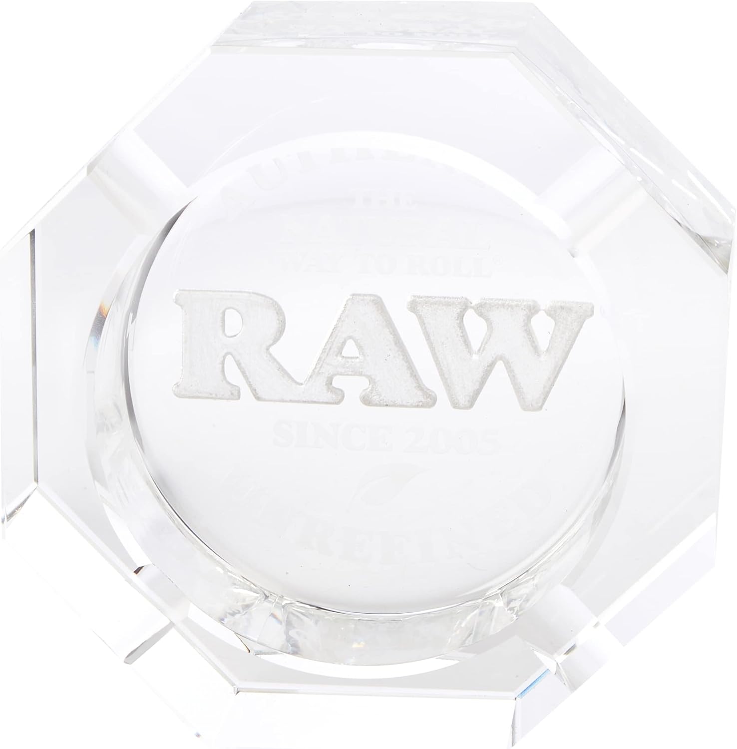 Roll With Us Depot RAW Crystal Glass Ashtray, Medium