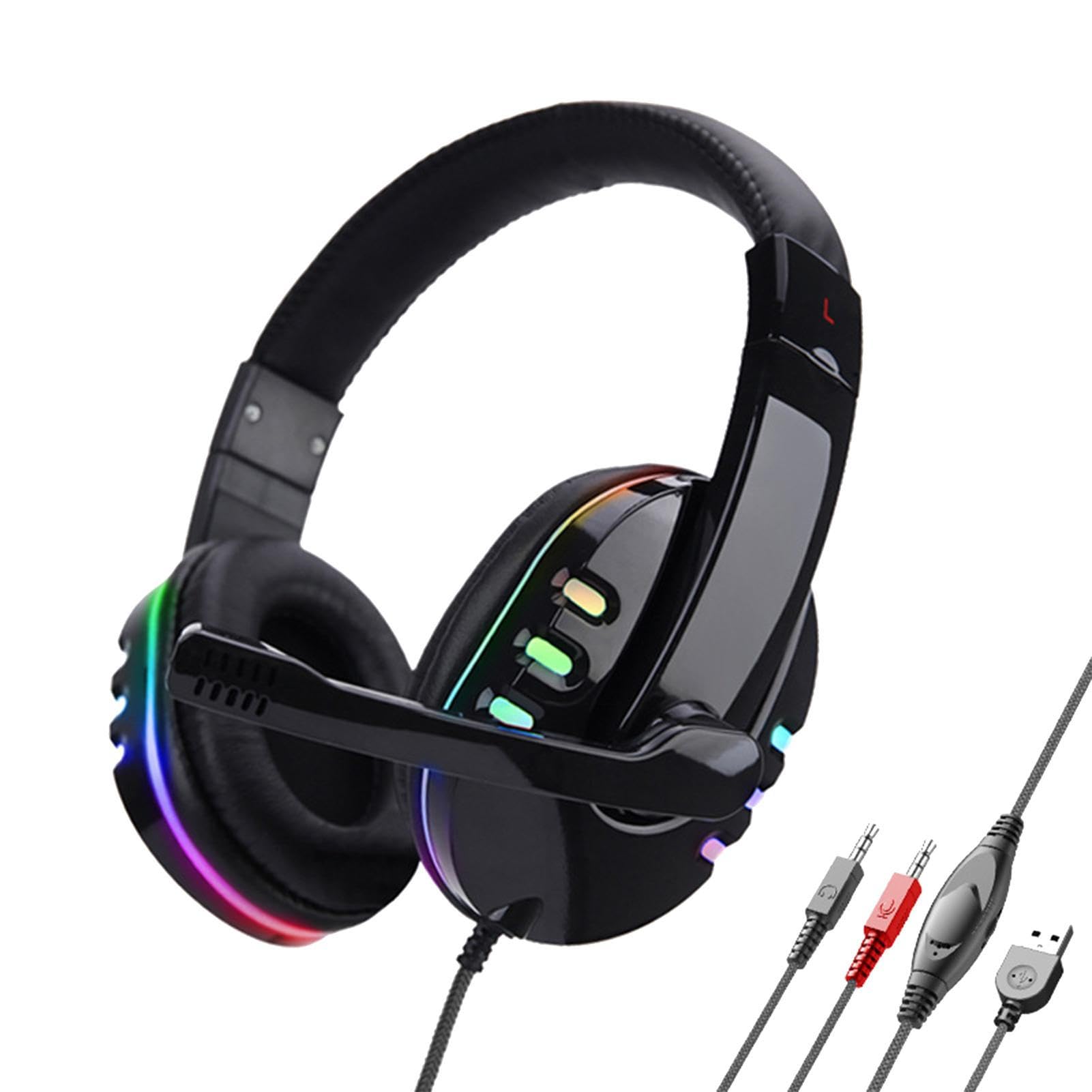 Over Ear Gamingg Headset, Abs + Electronic Components Gamingg Earphones Wire, Portable Stereo Gamingg Headphones, Durable Noise Canceling Gamingg Headset, Stereo Gamig Headphones for Men Women Unisex