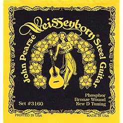 John Pearse Strings Strings 3160 Jeu de Cordes pour Guitare Weissenborn Steel – Phosphor Bronze – New D-Tuning - Les Beatles, Paul McCartney, John Lennon, RIngo Starr, George Harrison