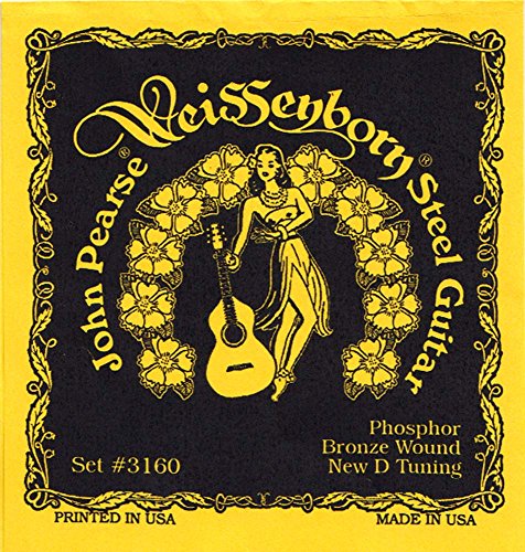 John Pearse Strings Strings 3160 Jeu de Cordes pour Guitare Weissenborn Steel – Phosphor Bronze – New D-Tuning - Les Beatles, Paul McCartney, John Lennon, RIngo Starr, George Harrison John Pearse Strings Strings 3160 Jeu de Cordes pour Guitare Weissenborn Steel - Phosphor Bronze - New D-Tuning