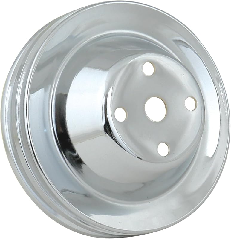 Polia da bomba d’água cromada MR. G GASKET CO com duas canaletas para Chevrolet – 1 unidade