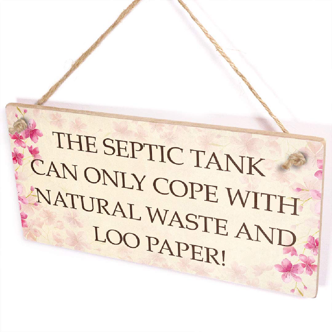 The Septic Tank Can Only Cope with Natural Waste and Loo Paper Plaque - Guest Toilet Airbnb Signs