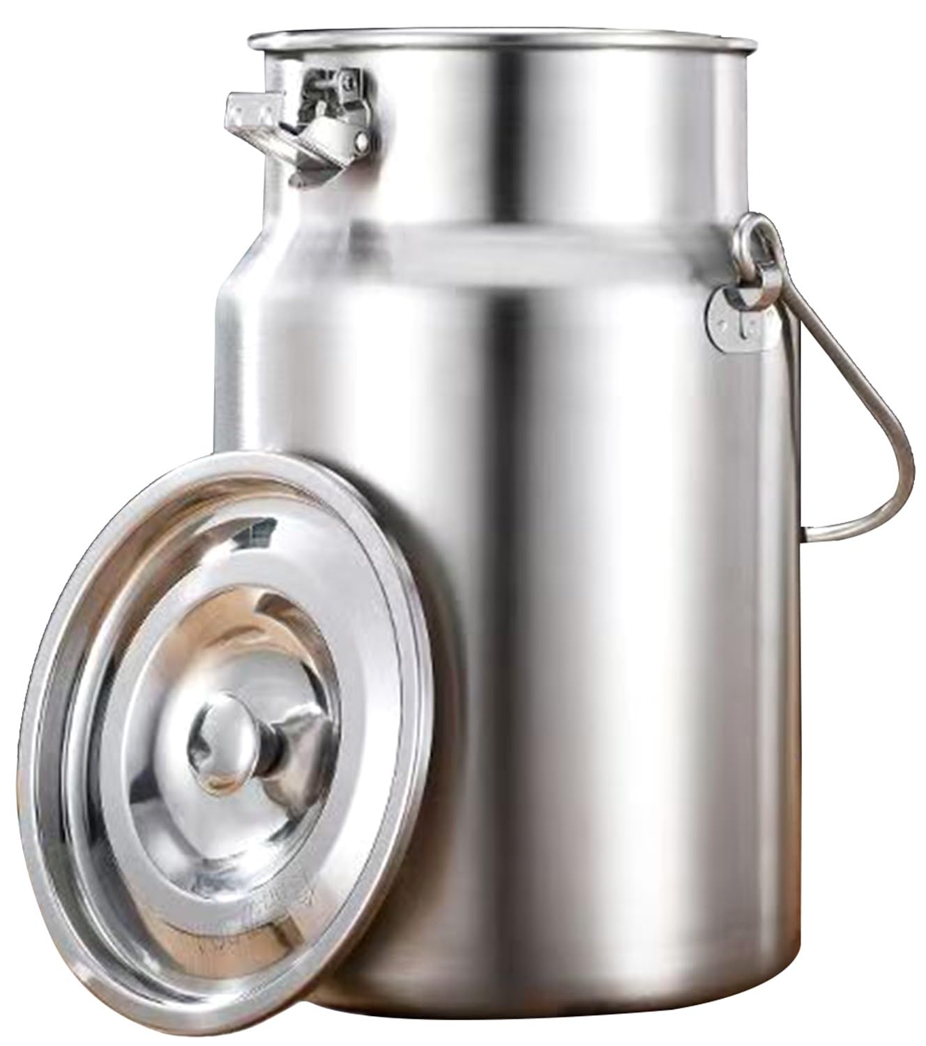 JYBNBBE Transport Cans Stainless Steel Milk Can Wine Pail Bucket Tote Jug Sealed Lid for Liquid Food Storage Insect Moisture Proof Beer Bucket with Handles (10L)