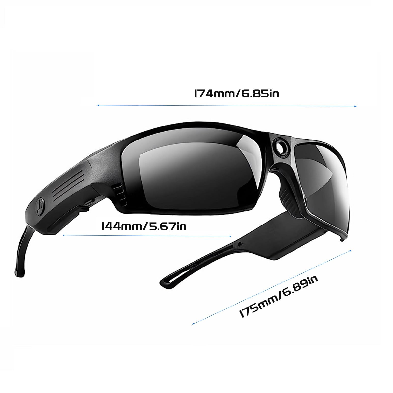 REEDTOCK HD1080P Smart Occhiali con altoparlante musicale Bluetooth senza fili, orecchio aperto, occhiali sportivi intelligenti (con scheda da 32 GB)