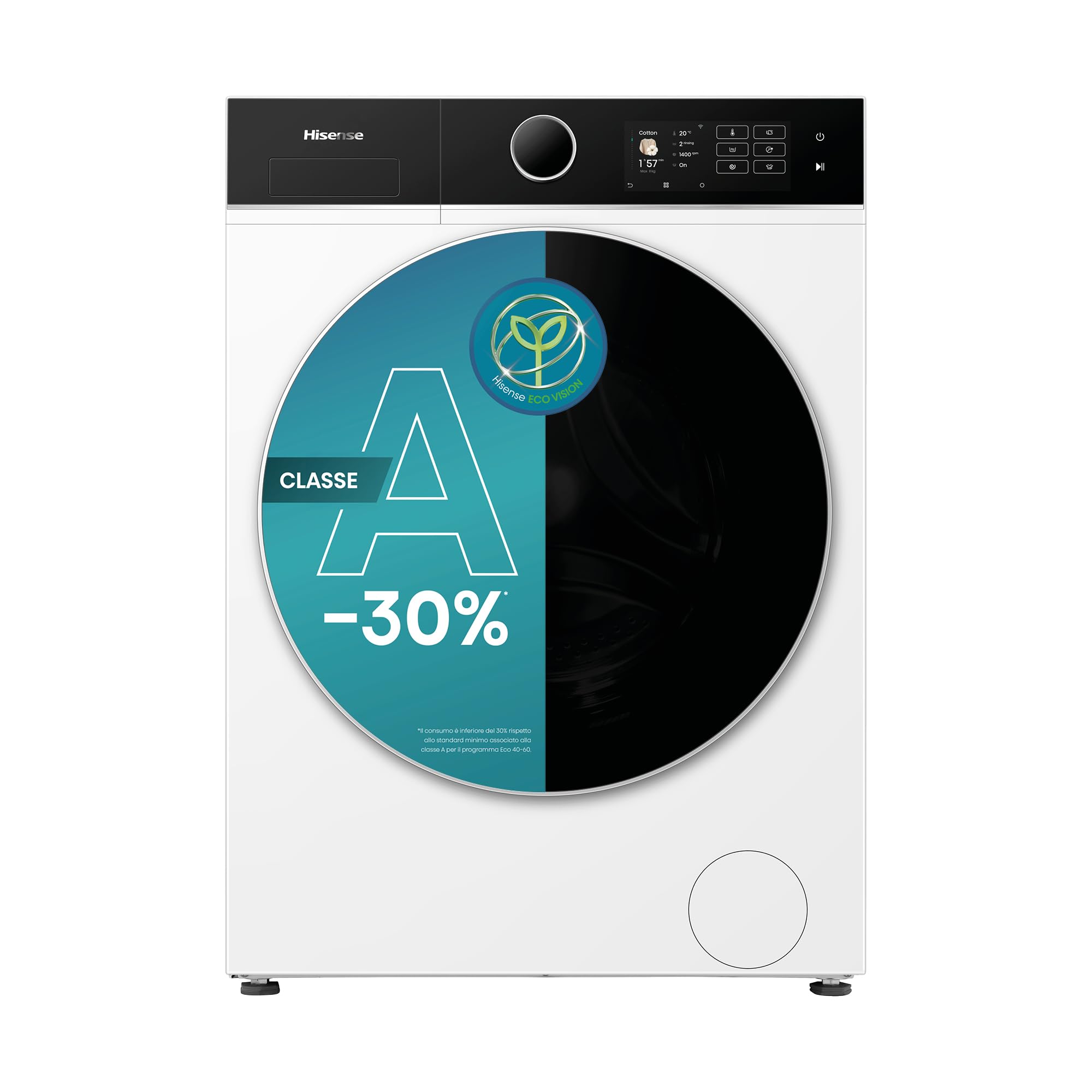 Hisense Lavatrice Wf5i8043bwf 8kg Classe A-bianco/nero