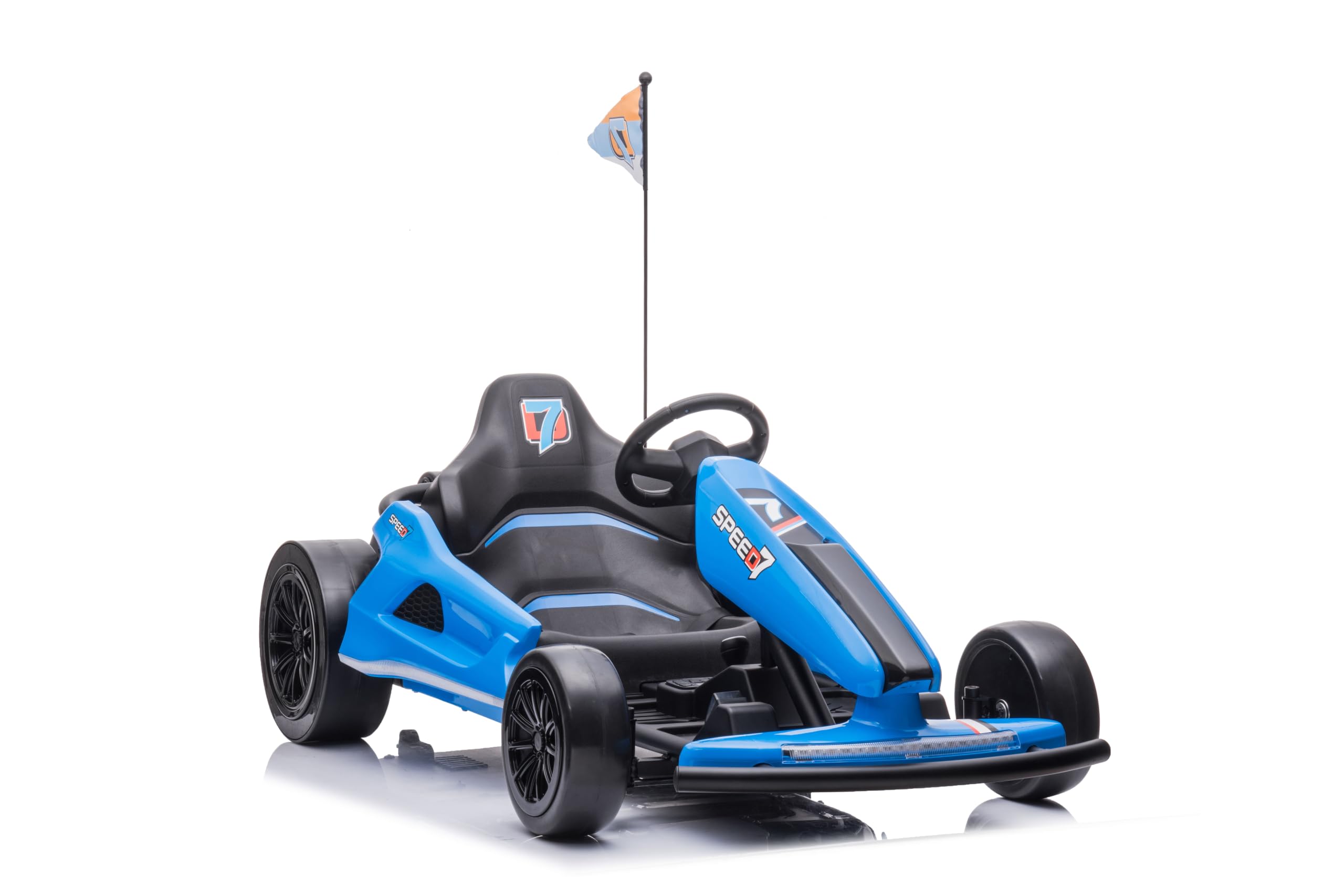 Samochód sportowy dla dzieci - elektryczny samochód typu "Ride-on (3-8 lat) — niebieski