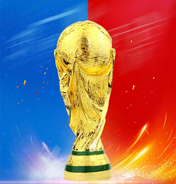 YAVAORDEK World Cup Replica 2022 World Cup Replica Resin Soccer Collectibles Sports Fan Trophy Gold Bedroom Office Desktop Decor A Must-Have Collectible for Soccer Fans (8.3 in)