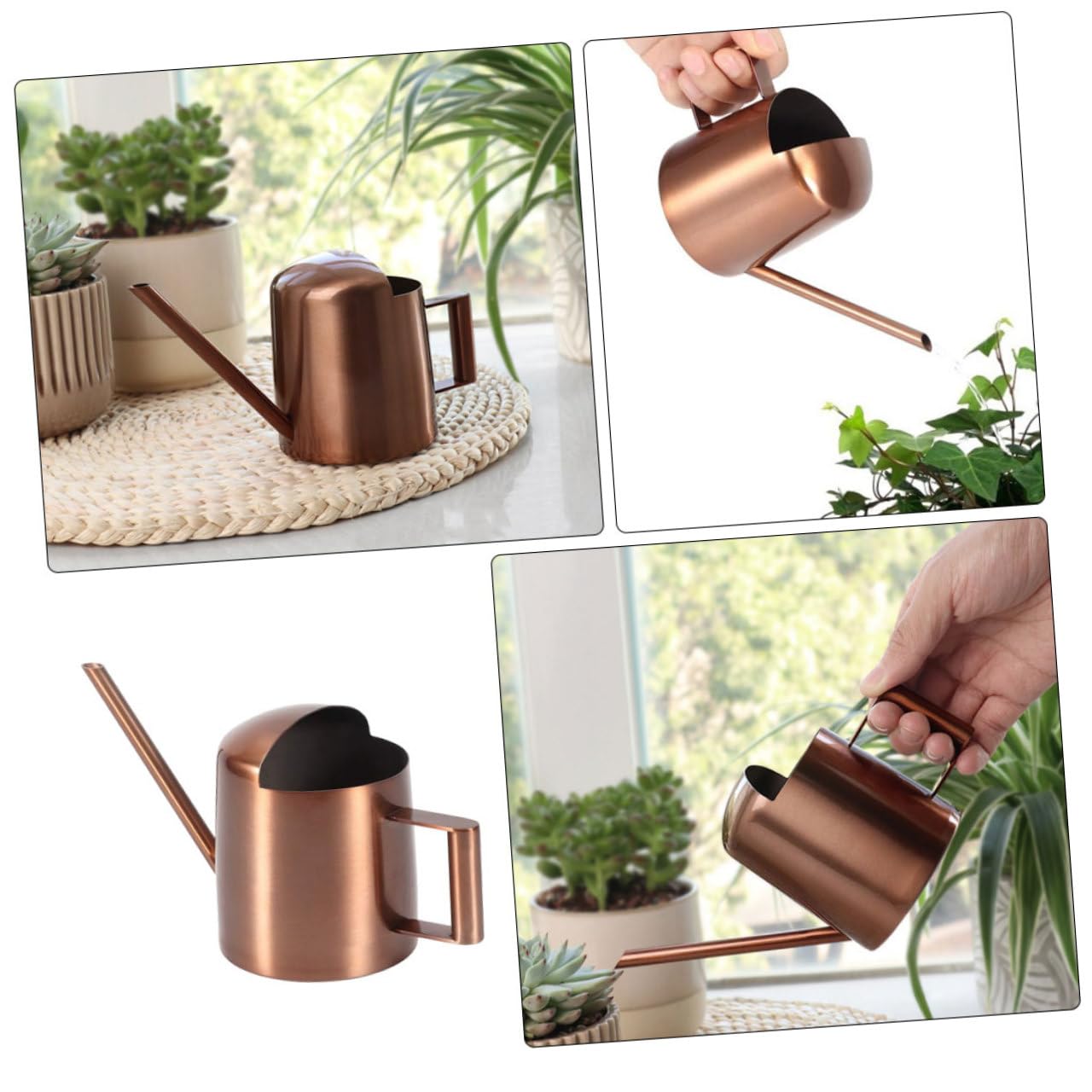 UPKOCH 2 Pezzi Annaffiatoio Annaffiatoi Da Giardino Nebulizzatori Per Interni Lattina Di Annaffiatura Di Fiori Signore Delle Piante Annaffiatore Di Piante Light Brown Acciaio Inossidabile