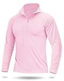 Men's UPF 50+ Sun Shirts 1/4 Zip Long Sleeve SPF UV Protection Lightweight Quick Dry Quarter Zip Golf Shirts