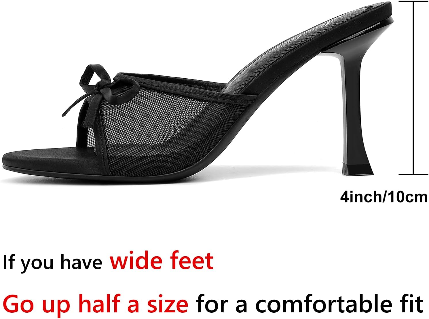 Mostrin Kitten Heels for Women Round Toe Heels With Bow Vintage Mules Sexy Slip on Stiletto Backless Sandals for Party Daily - Image 4